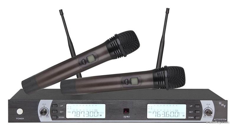 Uhf Dual Channels Wireless Handheld Microphone Systems