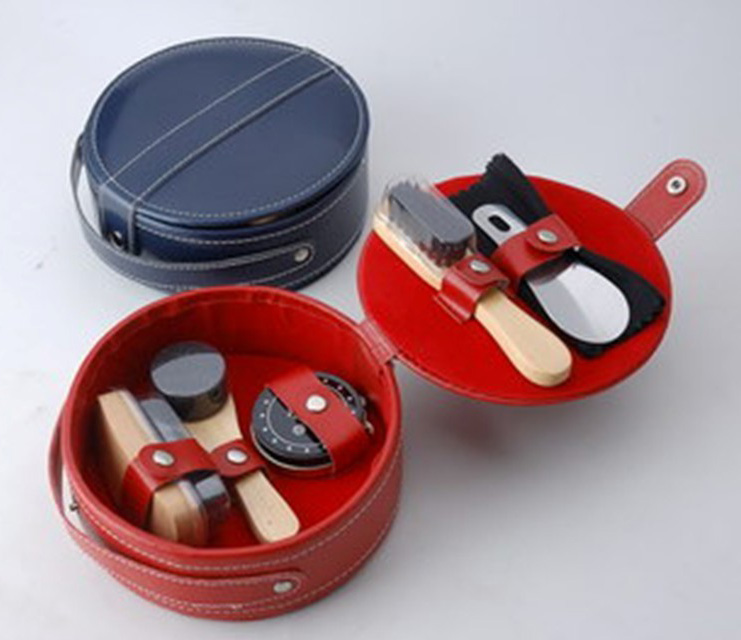 shoe clean set, pu leather shoe care set