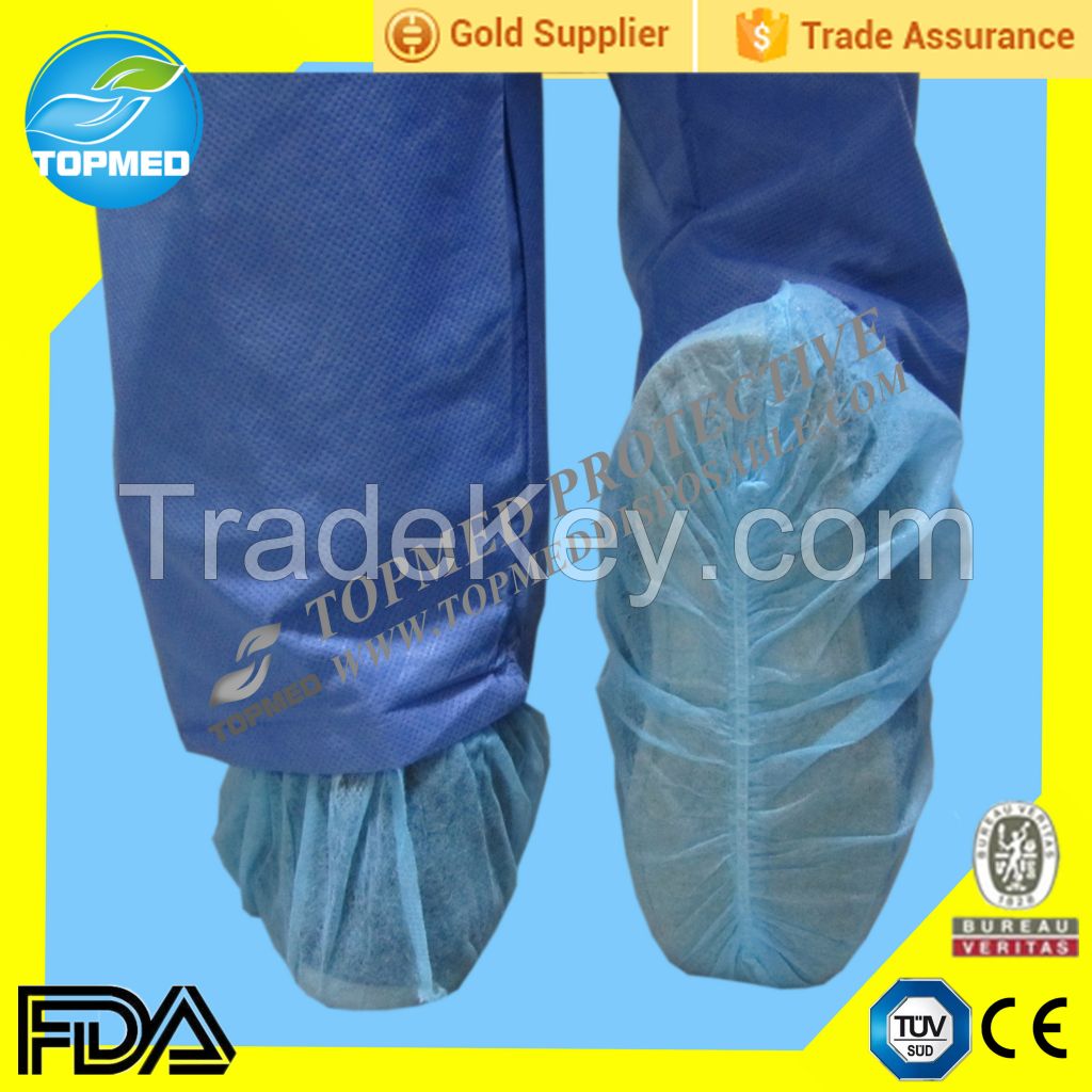 Nonwoven shoe cover with non-slip