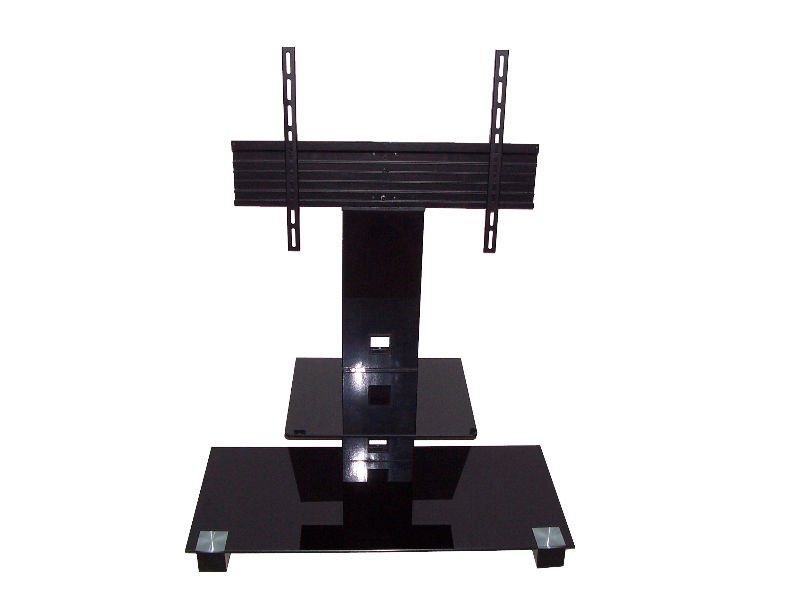 Black Tempered Glass LCD TV Stand