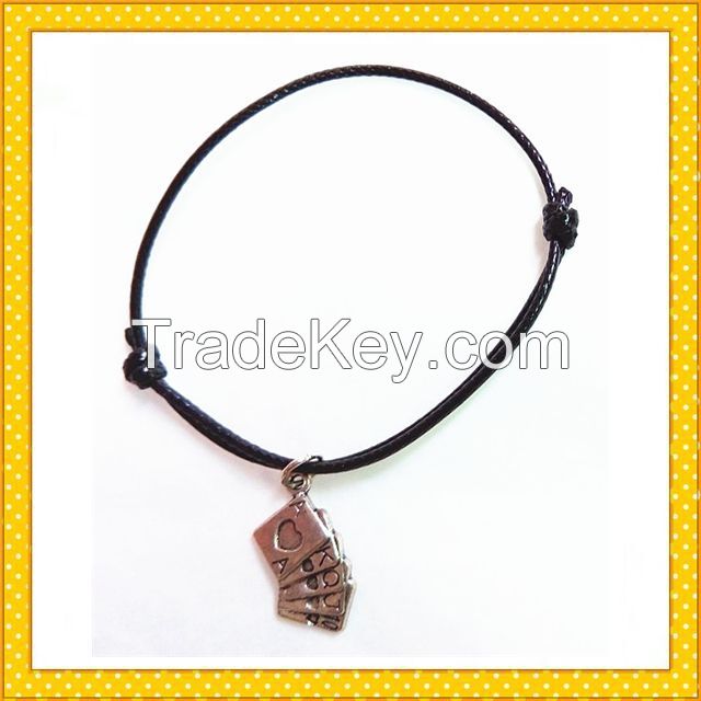 running deer alloy handmade wax rope bracelet