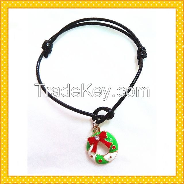 green Charistmas tree outdoor handmade adjustable bracelet
