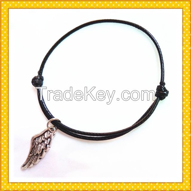 new ballet girl pendent handmade wax rope bracelet