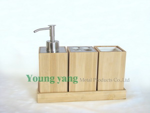 Bamboo & Stainless Steel Bathroom Accessories