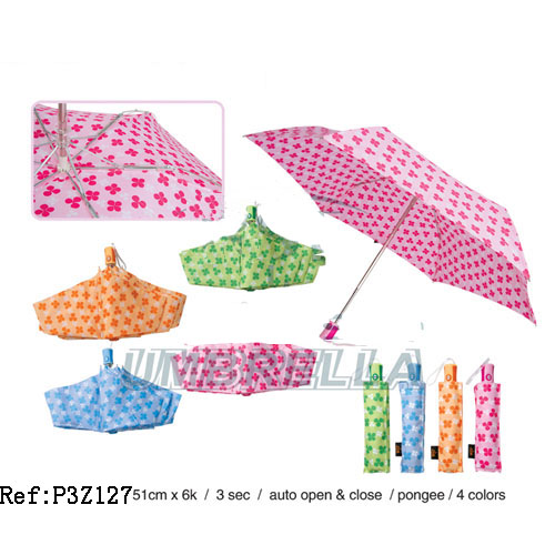 3 section folding umbrella
