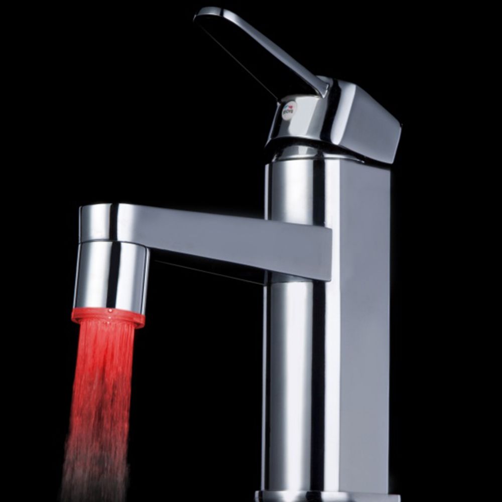 HiKiNS Color Faucet LED Lights Water Tap Kitchen Bathroom Single Handle Temperature Sensor