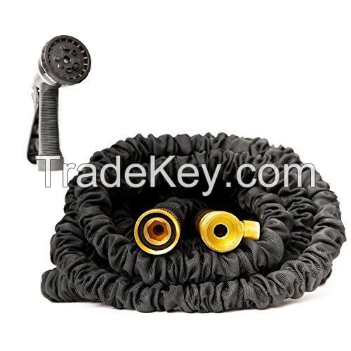 Expandable garden hose with brass fittings 