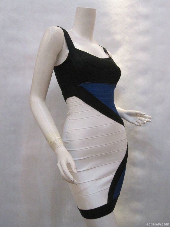 HL Resort 2013 Collection Color blocked Bandage Dress Party Dress