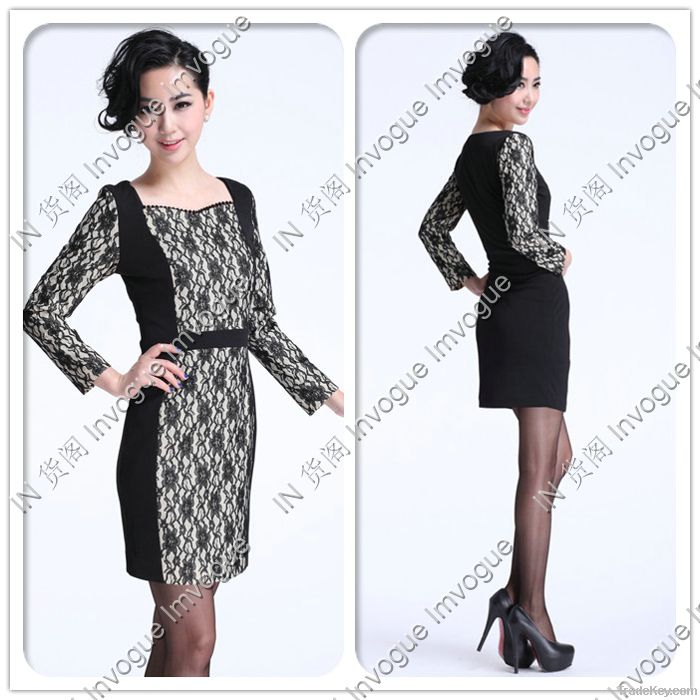 NEW!! 10510 Formal Long Sleeve lacey crochet dress