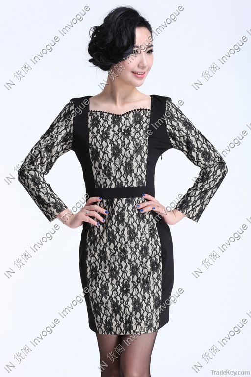 NEW!! 10510 Formal Long Sleeve lacey crochet dress