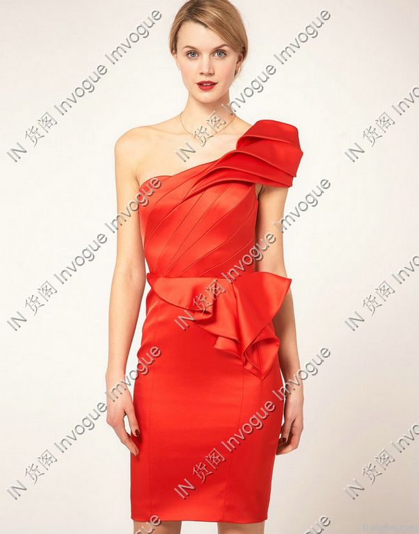 10501 ONE shoulder Layered Party& evening dress