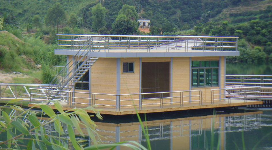 water house, floating house, floating villa