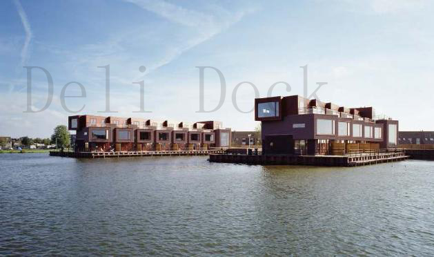 floating house, floating hotel, floating restaurant, floating cottage