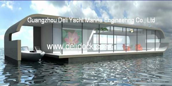 water house, floating home, floating cottage, floating villa, water villa