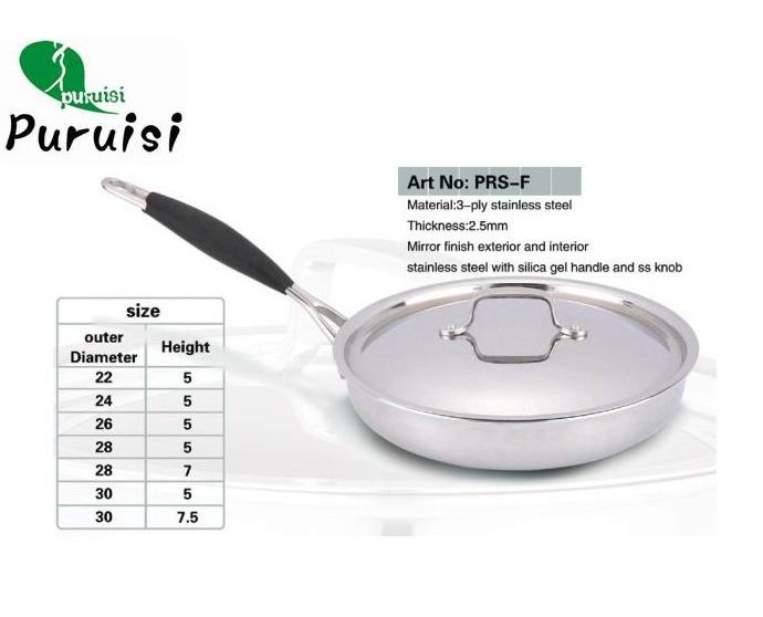 3-ply Stainless Steel Frying Pan