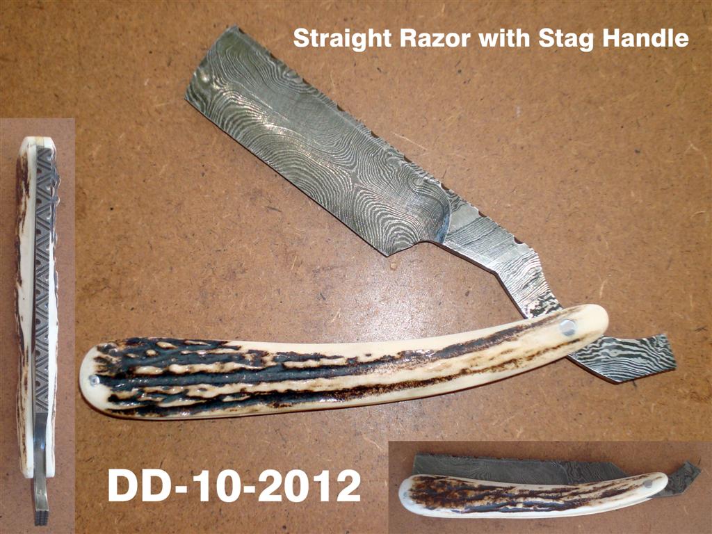 Damascus Razor wih Buffalo Horn.