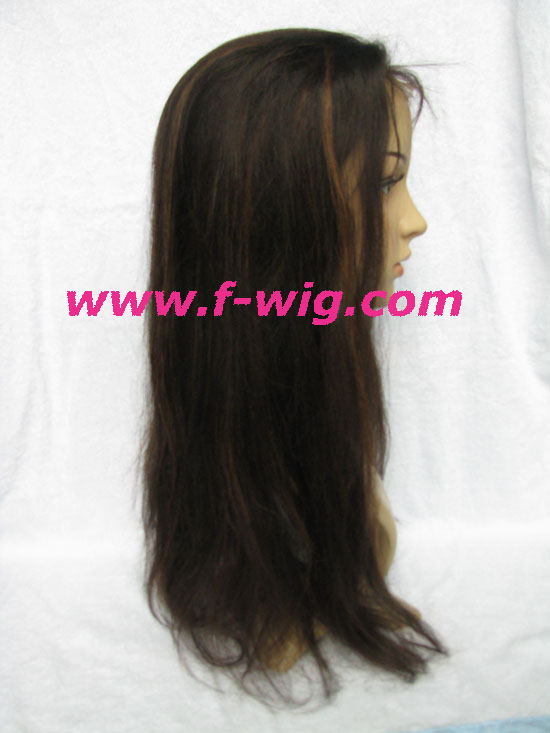 Full lace wig - Indian Remy Hair 18inch Yaki Straight Color#2/30