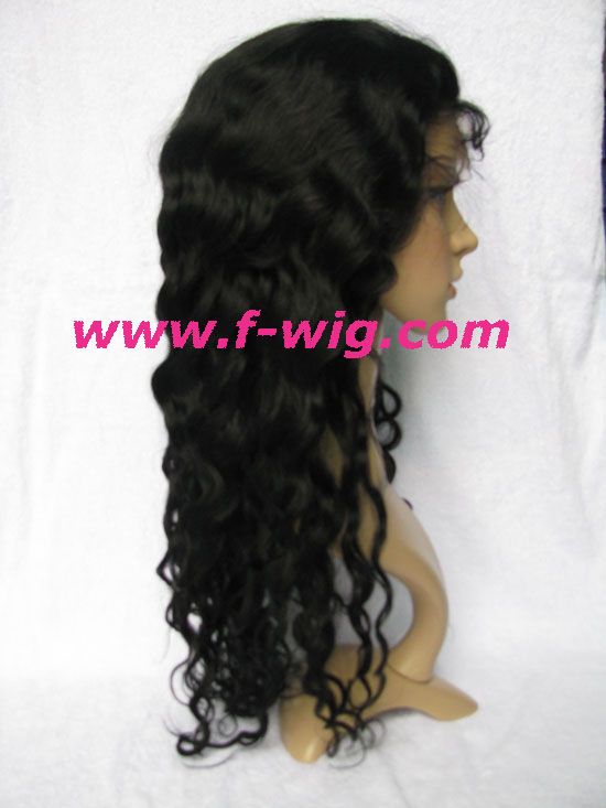 Full lace wig - Indian Remy Hair 20inch Deep Wave Color#1