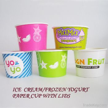 Frozen Yogurt paper cup 16oz with logo printed