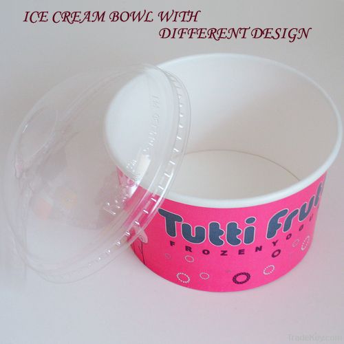 Newly Ice Cream Paper cup 12oz with Dome Lid
