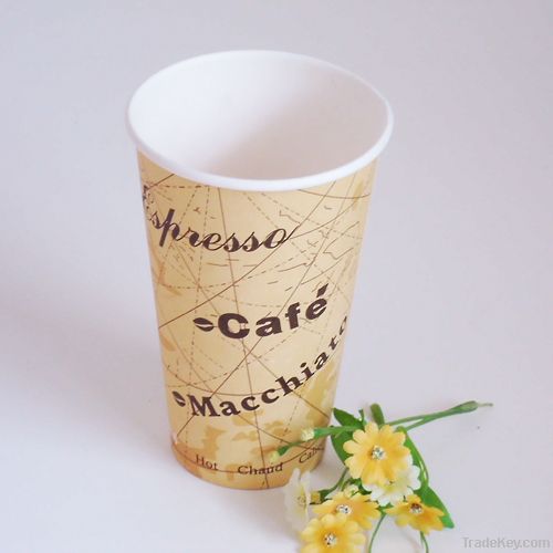 Disposable 8oz Cold Drink Paper cup with flat lid