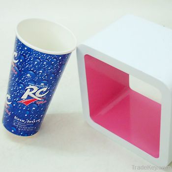 Disposable 8oz Cold Drink Paper cup with flat lid