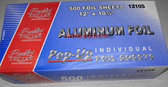 interfolded pop up foil sheet