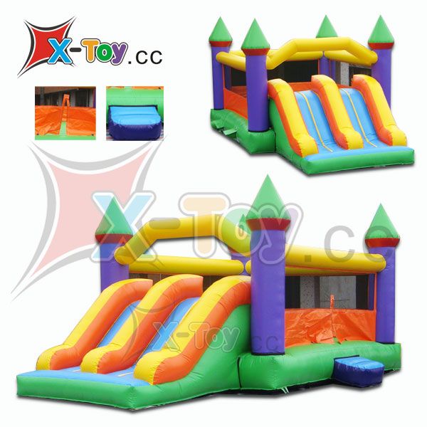Hot Inflatable Castle with double lanes Slide