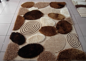 polyster shaggy carpet, thin shaggy, cross yarn and tufted