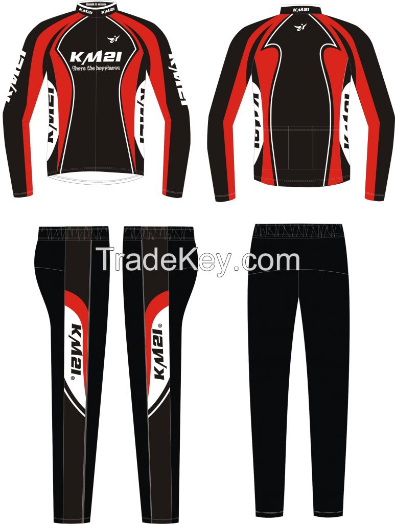 2015 KM21 ski warm up cloth black & red design