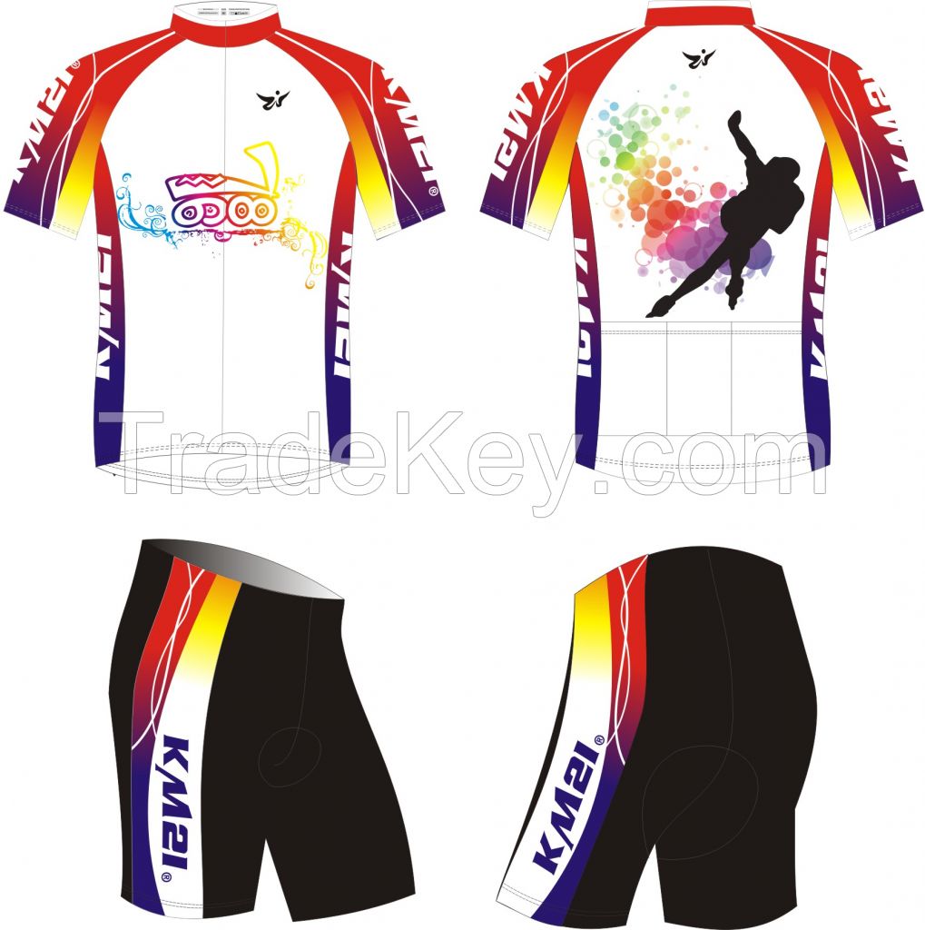 2015 KM21 speed skate wear colourful rainbow lines design