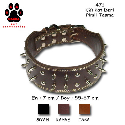 Spiked Genuie Leather Dog Collar