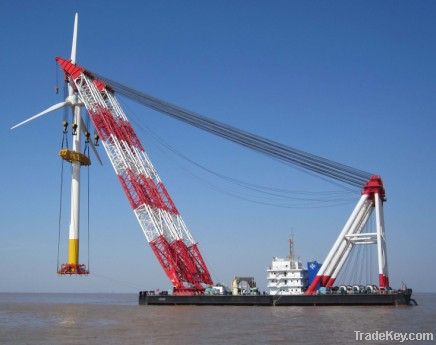 sell floating crane barge 100t to 5000t charter rent