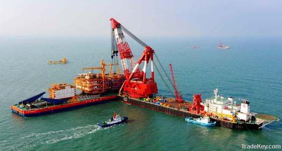 revolving floating crane barge rotating floating crane barge rotation