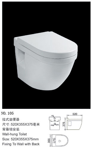 wall-hung toilet 105