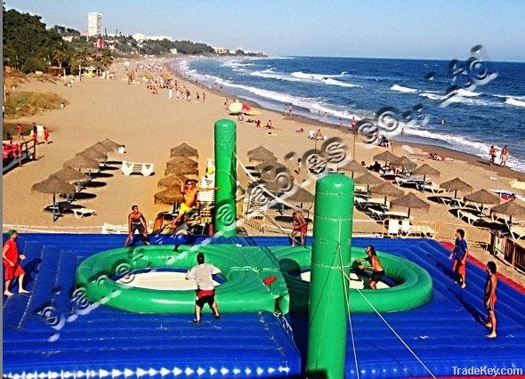 Inflatable beach volleyball set