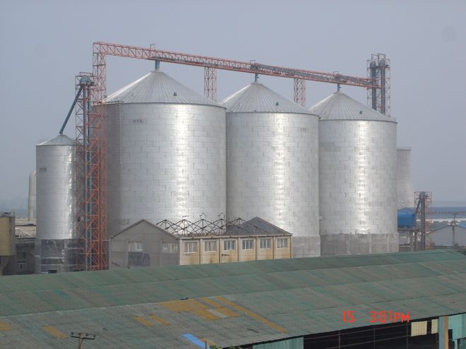 Flat bottom silos for grain storage