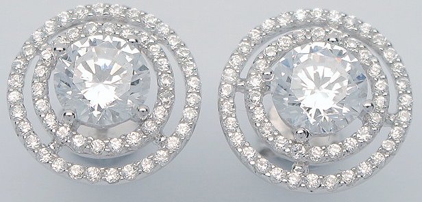 STERLING SILVER CZ EARRING