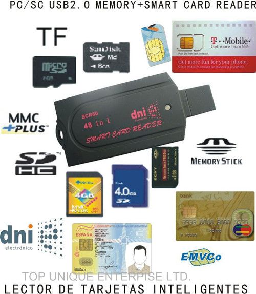 Portable USB Multi-functional Smart Card Reader SCR80 (48 in 1)