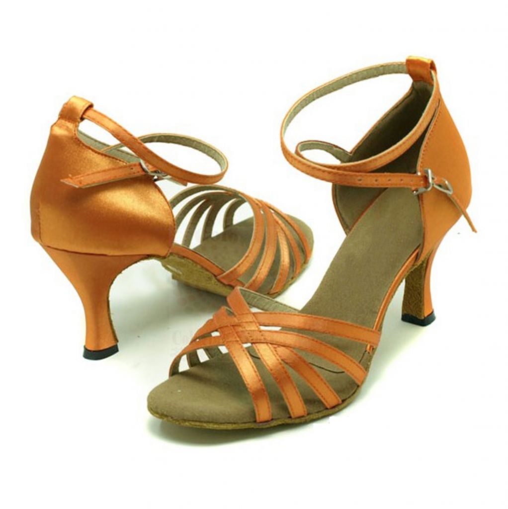 Bronze / red / black / beige / orange five straps stain ladies       Latin dance shoes
