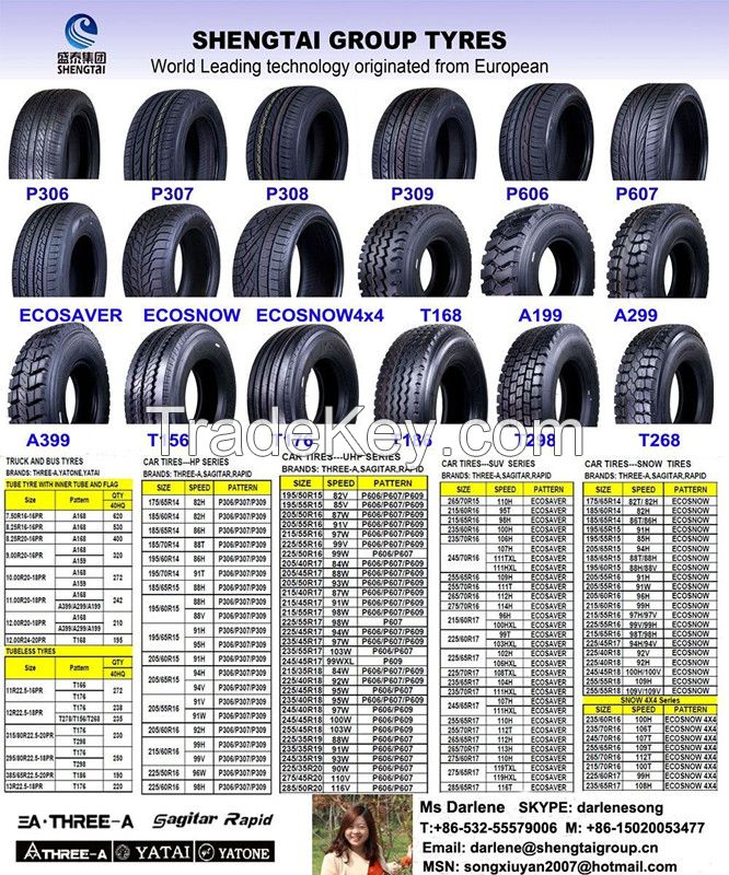 High quality car tires, truck tires, steel wheels 