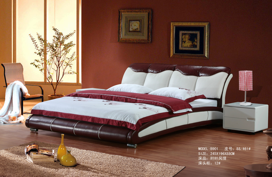 Real leather bed