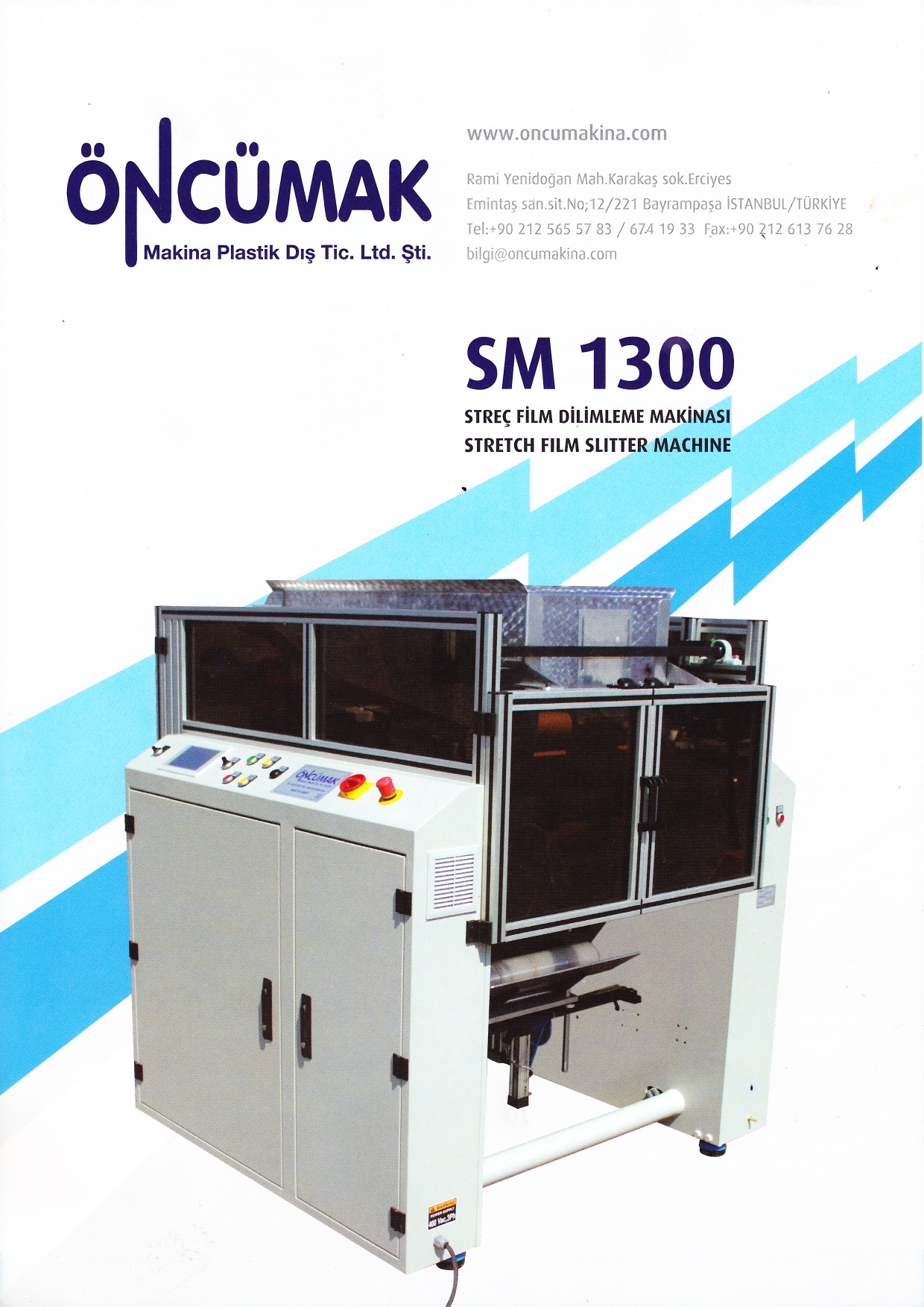 SM-1300 automatic stretch slitter rewinder machine