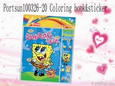 colouring book with sticker