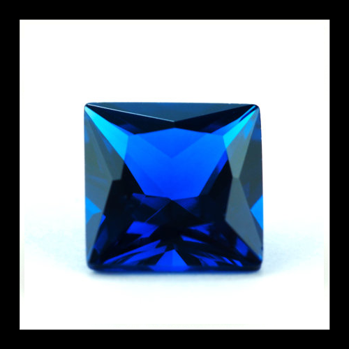 Wholesale Synthetic Blue Sapphire #34 Square Shape Corundum Loose Gems Stones