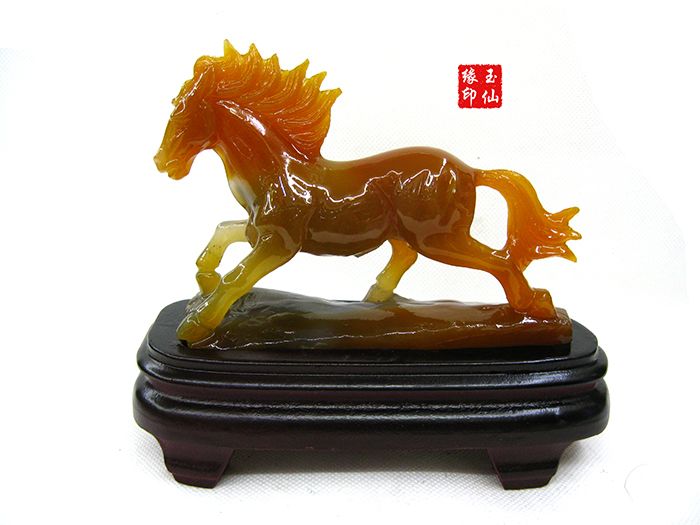 Gem stone  carving horse carvig nature red agate hand craft gift