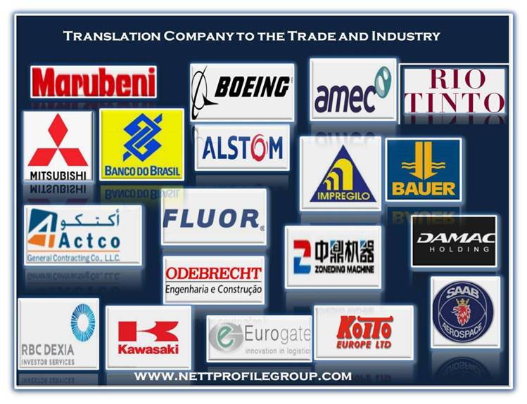 Technical Translation Services to the trade and Industry