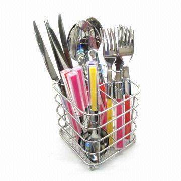 HQ229Q-124-piece Cutlery Set with Plastic Handle, Made of Stainless S