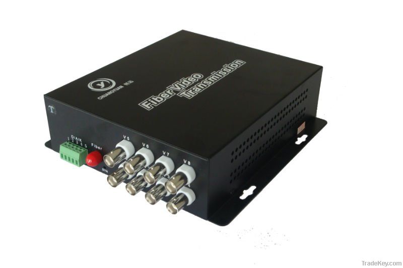 8-CH Fiber Optical Video Transmitter and Receiver