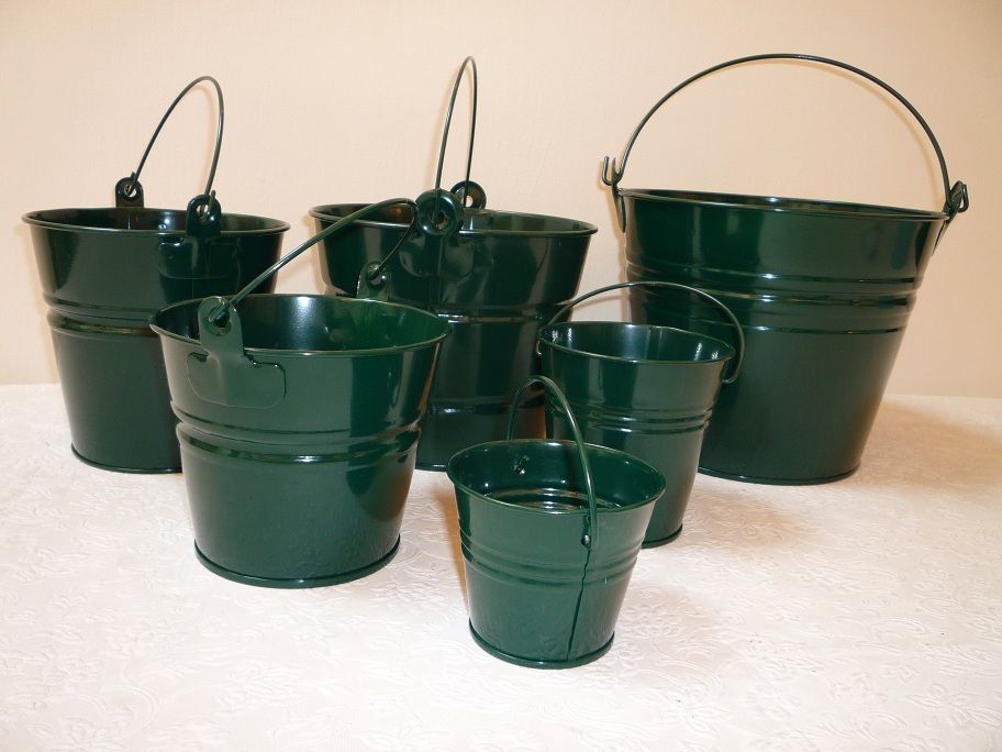 Galanized metallic and or painted buckets